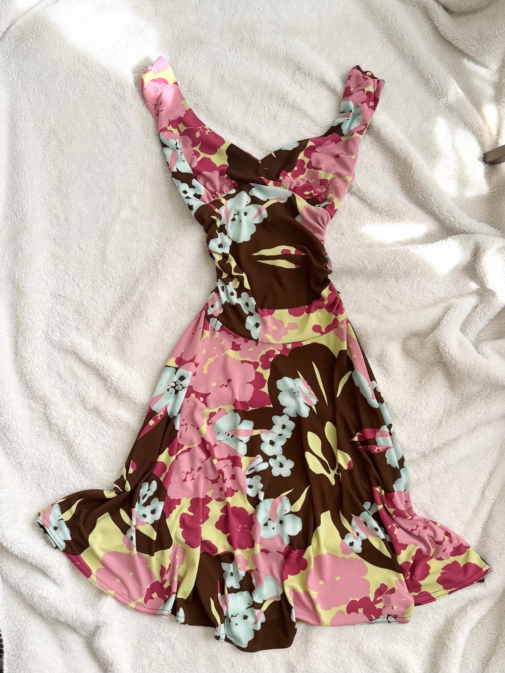 Vintage 90s La Belle multicoloured floral dress